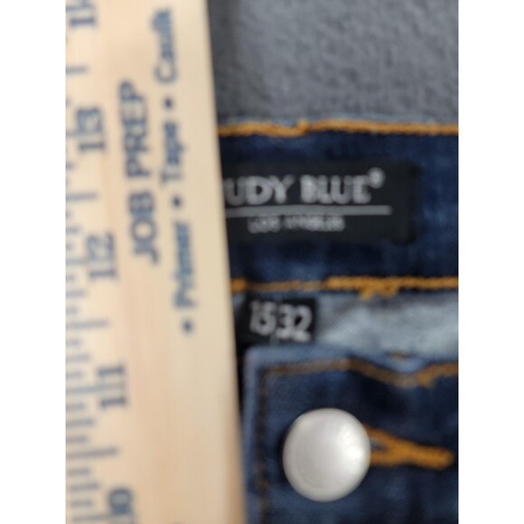 Judy Blue Jeans Womens 15/32 Dark Wash Skinny Fit Raw Hem Stretch JB82201DK - Picture 8 of 14